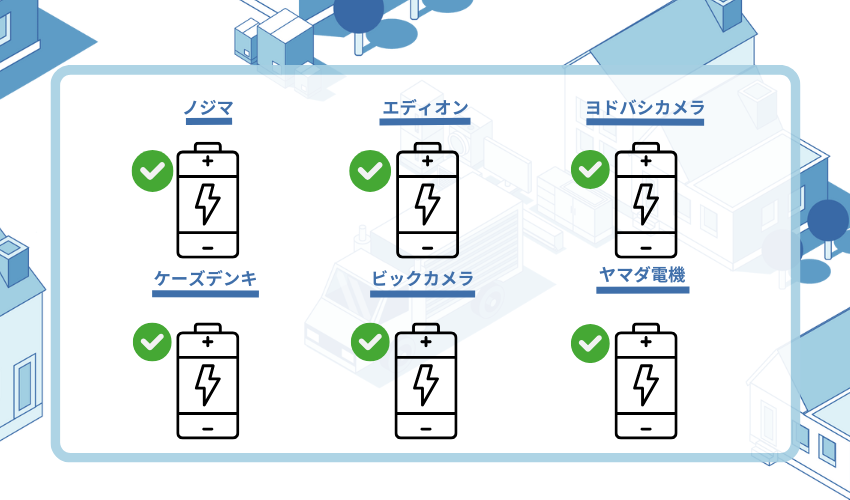 リポバッテリーを処分できる家電量販店