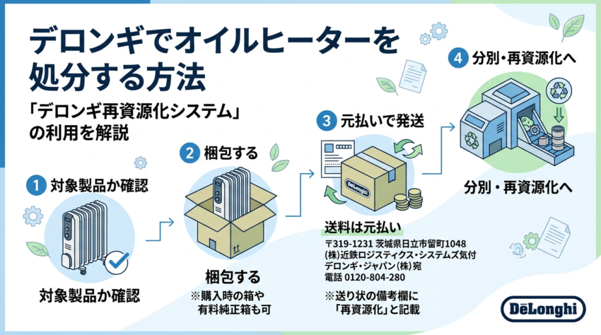 デロンギでオイルヒーターを処分する方法