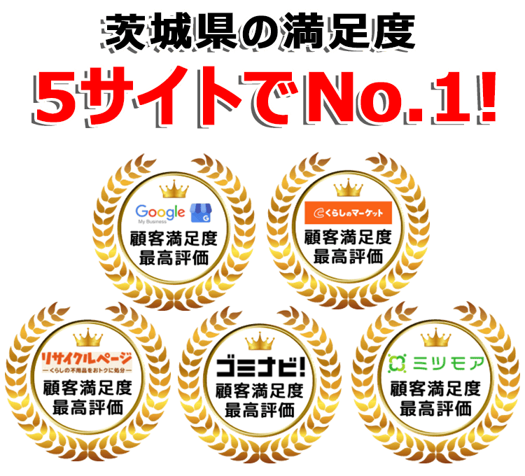 茨城不用品回収センターは口コミサイトで3年連続最高評価を獲得